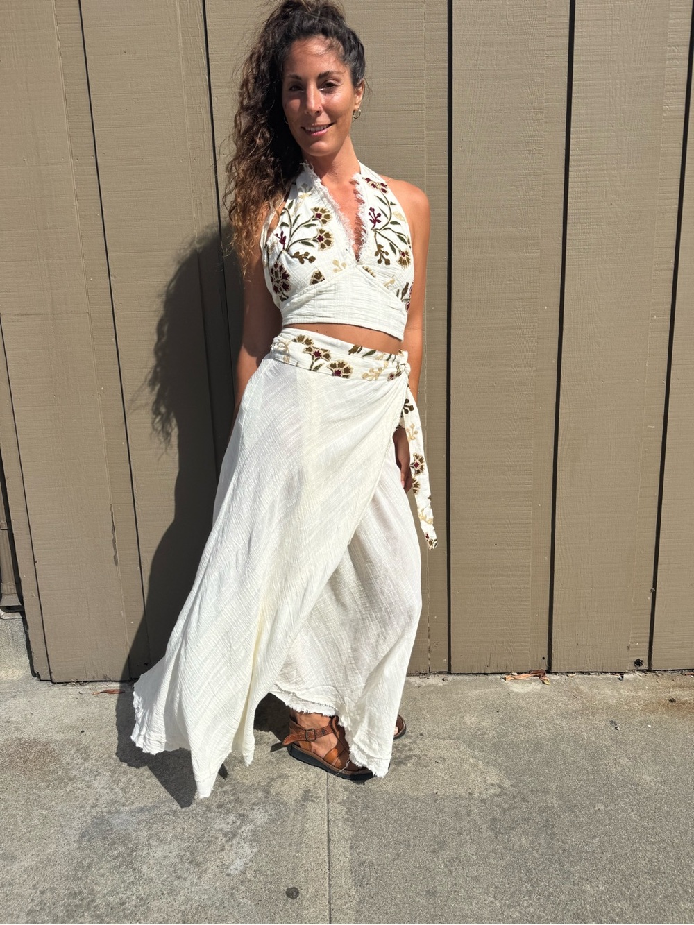 Hand Made Embroidered Wrap Maxi Skirt